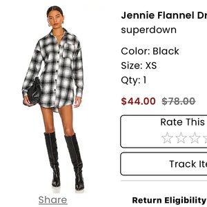 Superdown flannel dress/ jacket